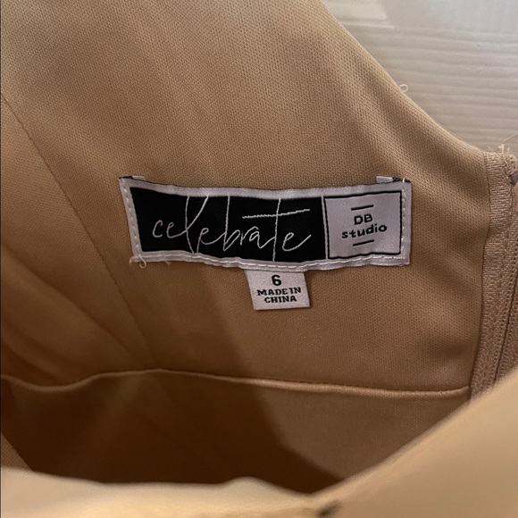 Elegant Golden Evening Dress Celebrate Davids Bridal Studio Size 6 NWT - Picture 12 of 14